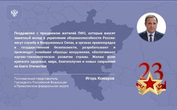 Поздравление полномочного представителя Президента РФ в Приволжском федеральном округе Игоря Комарова с Днем защитника Отечества
